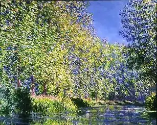 Monet Bach beschouwend. rivier